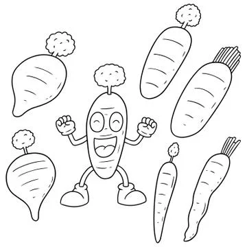 Vector set of carrot Illustrazione stock