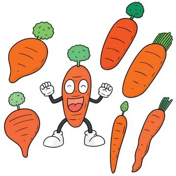 Vector set of carrot Stock Illustration