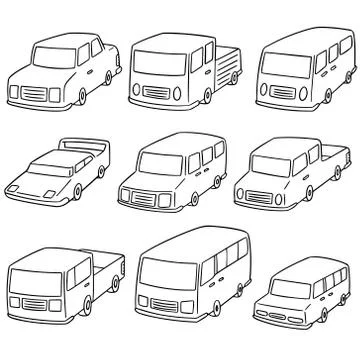 Vector set of cars Stock Illustration