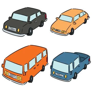 Vector set of cars Stock Illustration