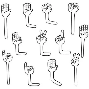 Vector set of cartoon arm Stock Illustration