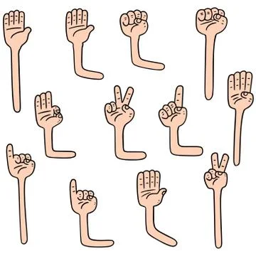 Vector set of cartoon arm Stock Illustration