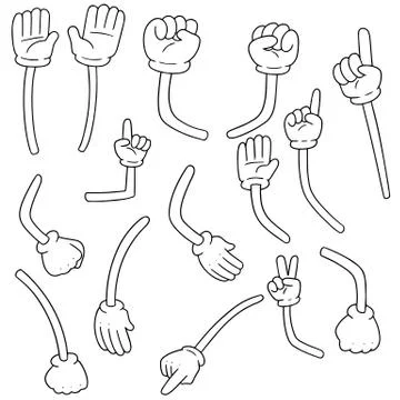 Vector set of cartoon arm Stock Illustration