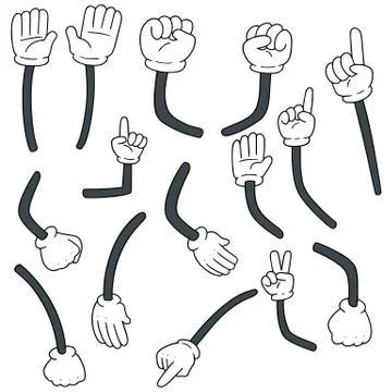 Vector set of cartoon arm Stock Illustration