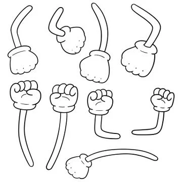 Vector set of cartoon arm Stock Illustration