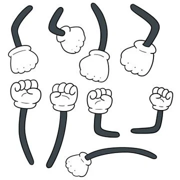 Vector set of cartoon arm Stock Illustration