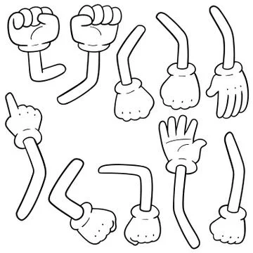Vector set of cartoon arm Stock Illustration