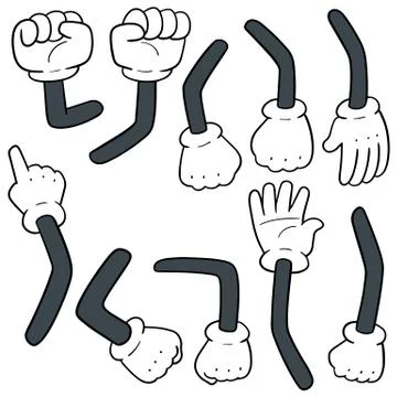 Vector set of cartoon arm Stock Illustration