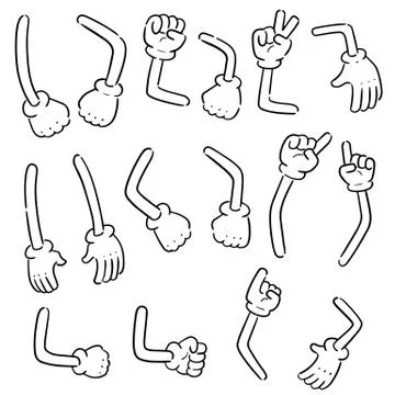 Vector set of cartoon arm Illustrazione stock