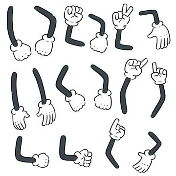 Vector set of cartoon arm Stock Illustration