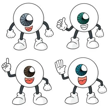 Vector set of cartoon eye Stock Illustration