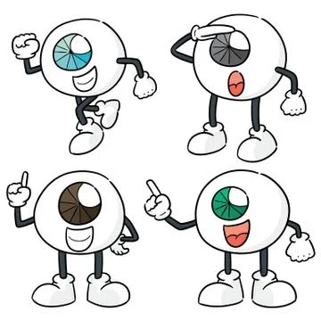 Vector set of cartoon eye Illustrazione stock