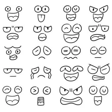 Vector set of cartoon face Stock Illustration