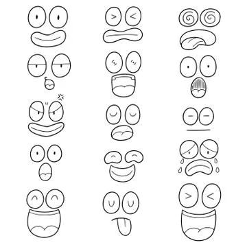 Vector set of cartoon face Stock Illustration