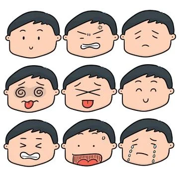 Vector set of cartoon face Illustrazione stock
