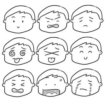 Vector set of cartoon face Stock Illustration