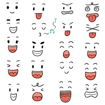 Vector set of cartoon face Stock Illustration