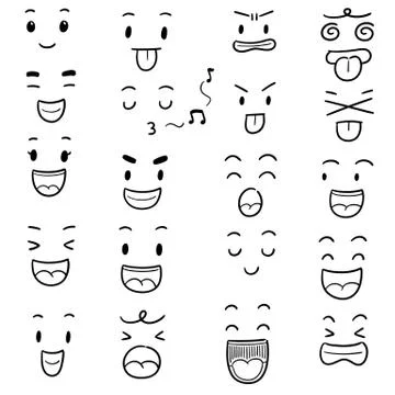 Vector set of cartoon face Illustrazione stock