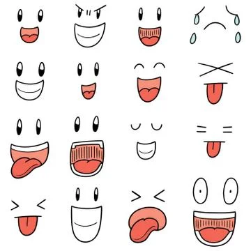 Vector set of cartoon face Stock Illustration