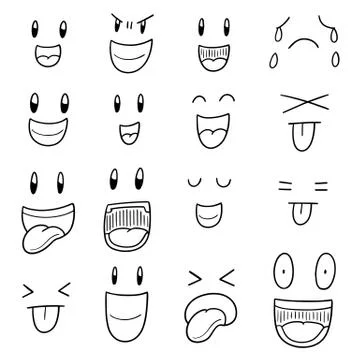 Vector set of cartoon face Stock Illustration