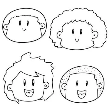 Vector set of cartoon face Stock Illustration