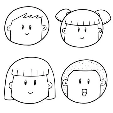 Vector set of cartoon face Stock Illustration