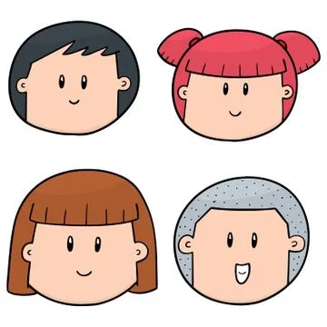 Vector set of cartoon face Stock Illustration