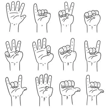 Vector set of cartoon hand Stock Illustration