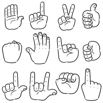 Vector set of cartoon hand Stock Illustration