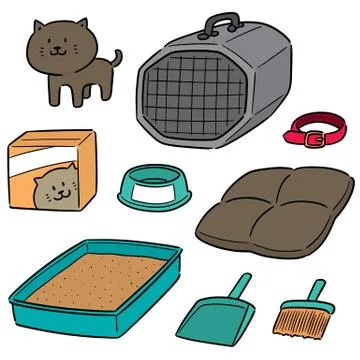 Vector set of cat accessories Illustrazione stock