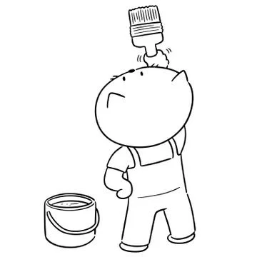 Vector set of cat painting Stock Illustration