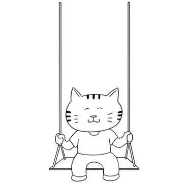 Vector set of cat swing Stock Illustration