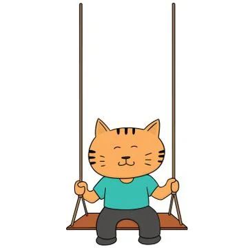 Vector set of cat swing Stock Illustration
