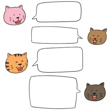 Vector set of cat talking Stock Illustration