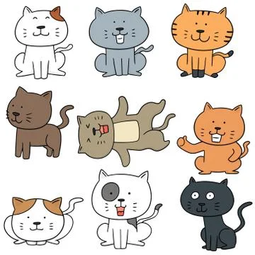 Vector set of cats Stock Illustration