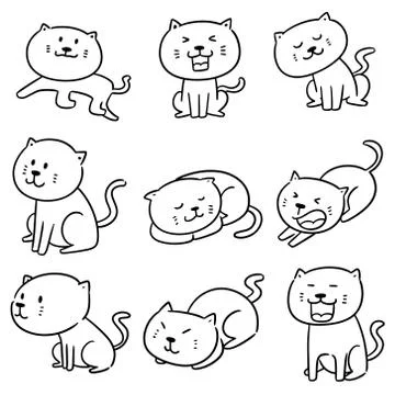 Vector set of cats Stock Illustration