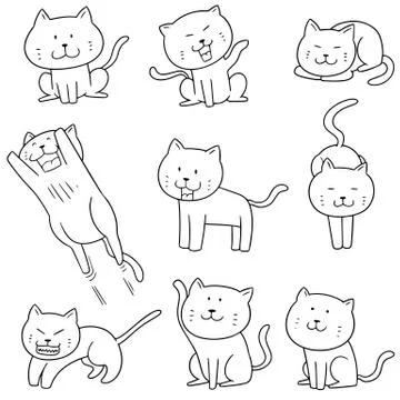Vector set of cats Stock Illustration