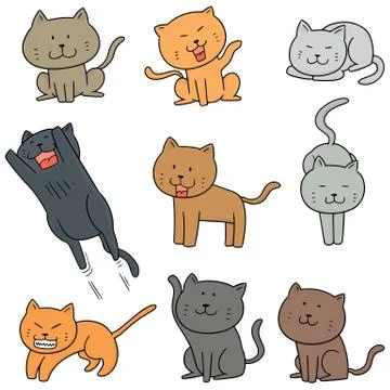 Vector set of cats Stock Illustration