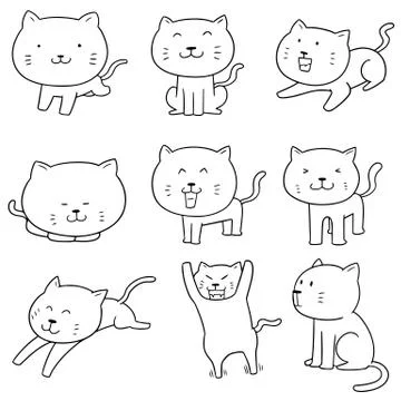 Vector set of cats Stock Illustration