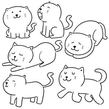 Vector set of cats Stock Illustration
