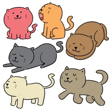 Vector set of cats Stock Illustration