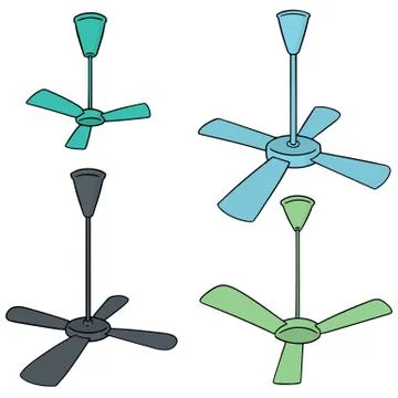 Vector set of ceiling fan Stock Illustration