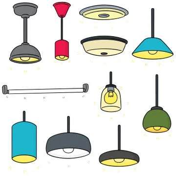 Vector set of ceiling lamp Illustrazione stock