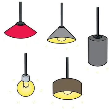 Vector set of ceiling lamp Stock Illustration