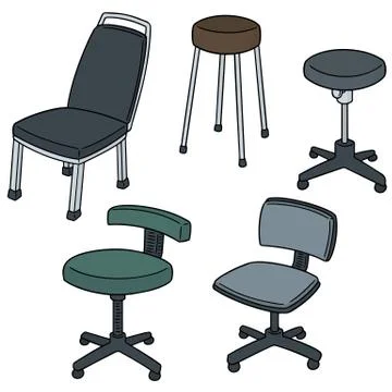 Vector set of chair Illustrazione stock