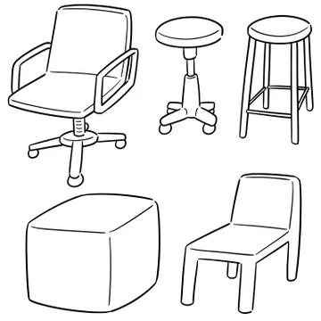 Vector set of chair Stock Illustration