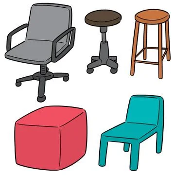 Vector set of chair Illustrazione stock