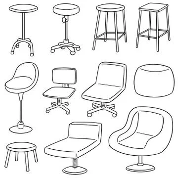Vector set of chairs Stock Illustration