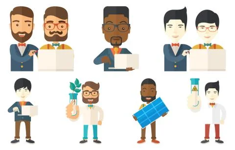 Vector set of characters on ecology issues Stock Illustration