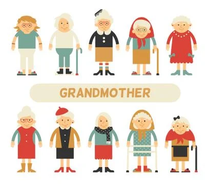 Vector set of characters in a flat style Stock Illustration
